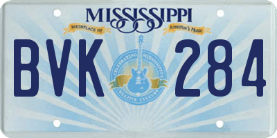 MS license plate BVK284