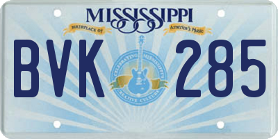 MS license plate BVK285