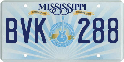 MS license plate BVK288