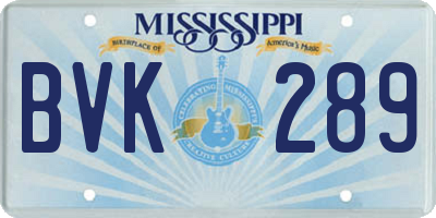 MS license plate BVK289