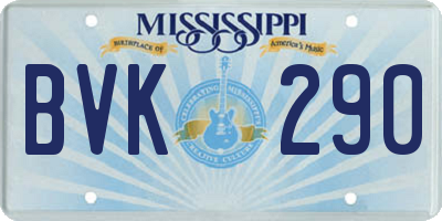MS license plate BVK290