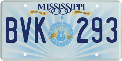 MS license plate BVK293