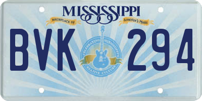 MS license plate BVK294