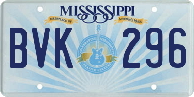 MS license plate BVK296