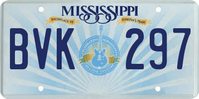 MS license plate BVK297