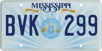 MS license plate BVK299