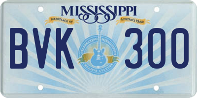 MS license plate BVK300