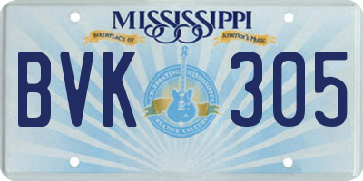 MS license plate BVK305