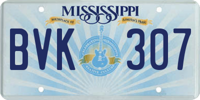 MS license plate BVK307