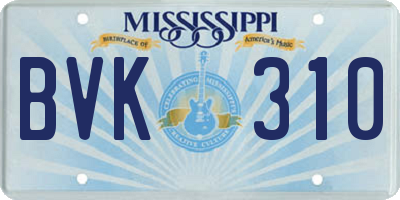 MS license plate BVK310