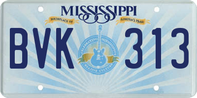 MS license plate BVK313