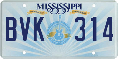 MS license plate BVK314