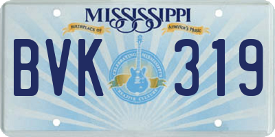 MS license plate BVK319