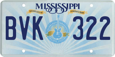 MS license plate BVK322