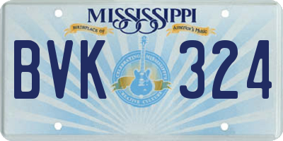 MS license plate BVK324