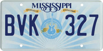 MS license plate BVK327