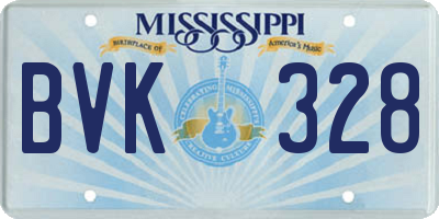 MS license plate BVK328