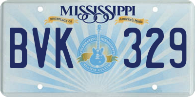 MS license plate BVK329