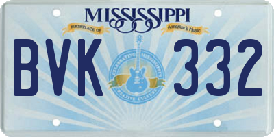 MS license plate BVK332