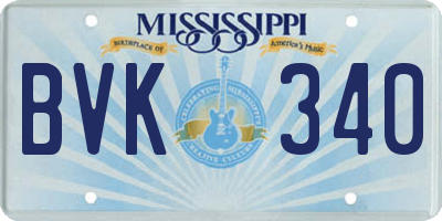 MS license plate BVK340