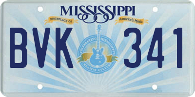 MS license plate BVK341