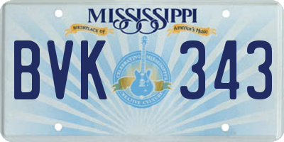 MS license plate BVK343