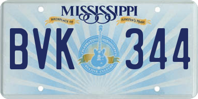 MS license plate BVK344