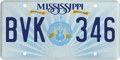 MS license plate BVK346
