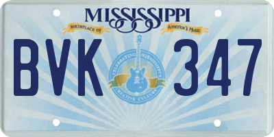 MS license plate BVK347