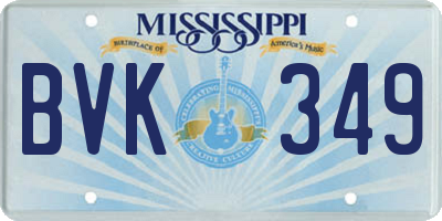 MS license plate BVK349