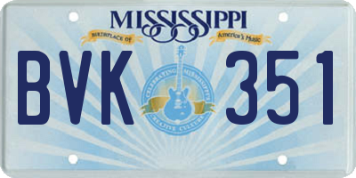 MS license plate BVK351