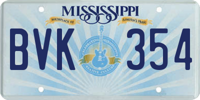 MS license plate BVK354
