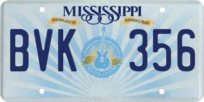 MS license plate BVK356