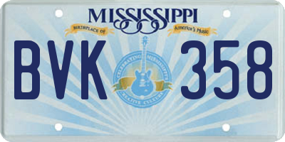 MS license plate BVK358