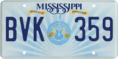 MS license plate BVK359