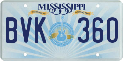 MS license plate BVK360
