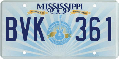MS license plate BVK361