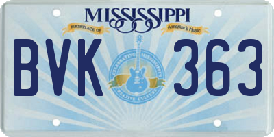 MS license plate BVK363