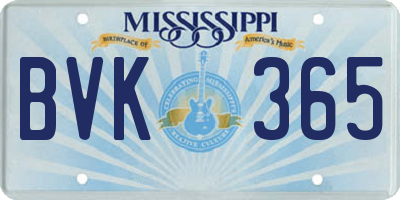 MS license plate BVK365