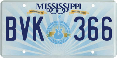 MS license plate BVK366