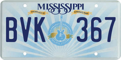MS license plate BVK367