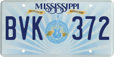 MS license plate BVK372