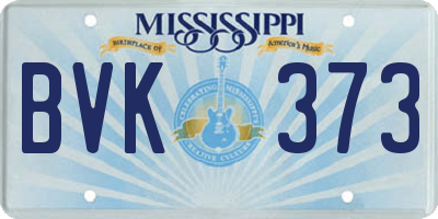 MS license plate BVK373