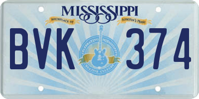MS license plate BVK374