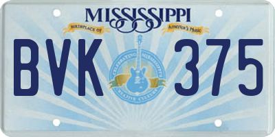 MS license plate BVK375