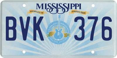 MS license plate BVK376