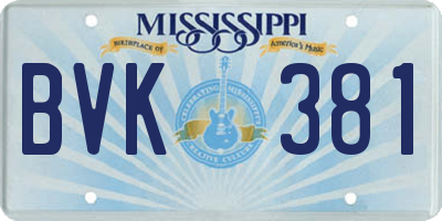 MS license plate BVK381