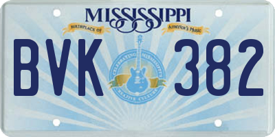 MS license plate BVK382