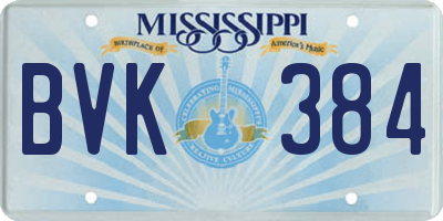 MS license plate BVK384