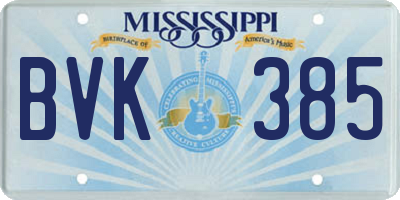 MS license plate BVK385
